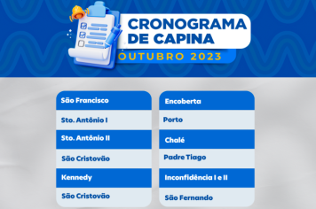 Cronograma de capina de Outubro