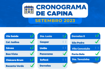 Cronograma de capina de Setembro